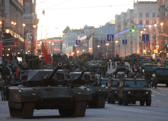 Moscow. Rehearsal for parade marking 70th anniversary of victory in the Great Patriotic War