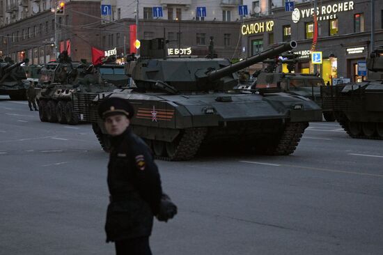 Moscow. Rehearsal for parade marking 70th anniversary of victory in the Great Patriotic War