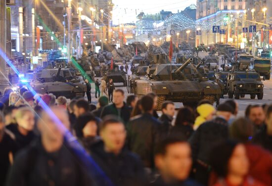 Moscow. Rehearsal for parade marking 70th anniversary of victory in the Great Patriotic War