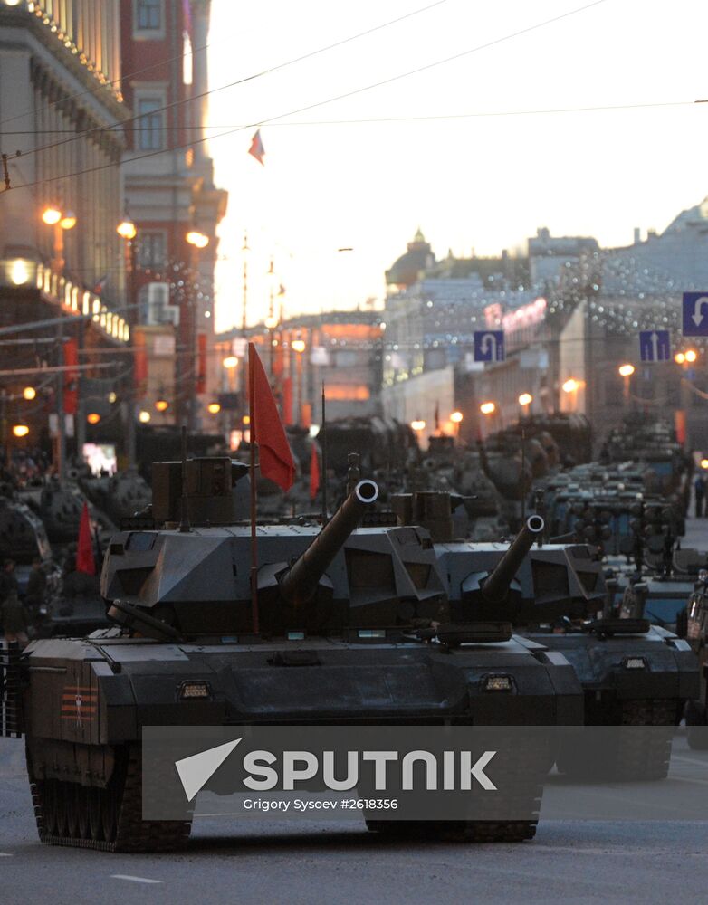 Moscow. Rehearsal for parade marking 70th anniversary of victory in the Great Patriotic War