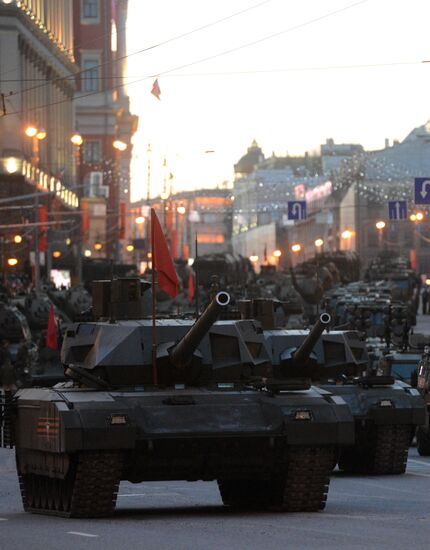 Moscow. Rehearsal for parade marking 70th anniversary of victory in the Great Patriotic War