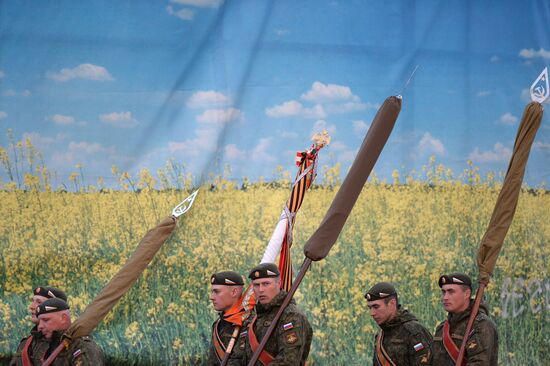 Moscow. Rehearsal for parade marking 70th anniversary of victory in the Great Patriotic War