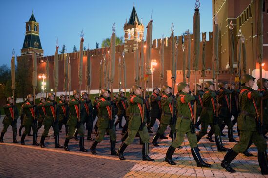 Moscow. Rehearsal for parade marking 70th anniversary of victory in the Great Patriotic War