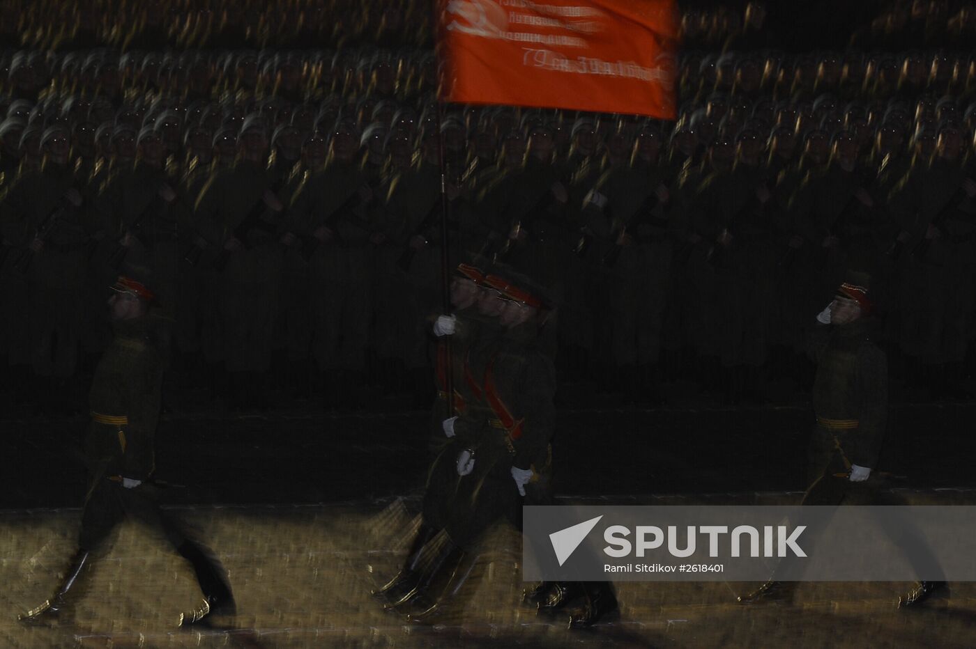 Moscow. Rehearsal for parade marking 70th anniversary of victory in the Great Patriotic War