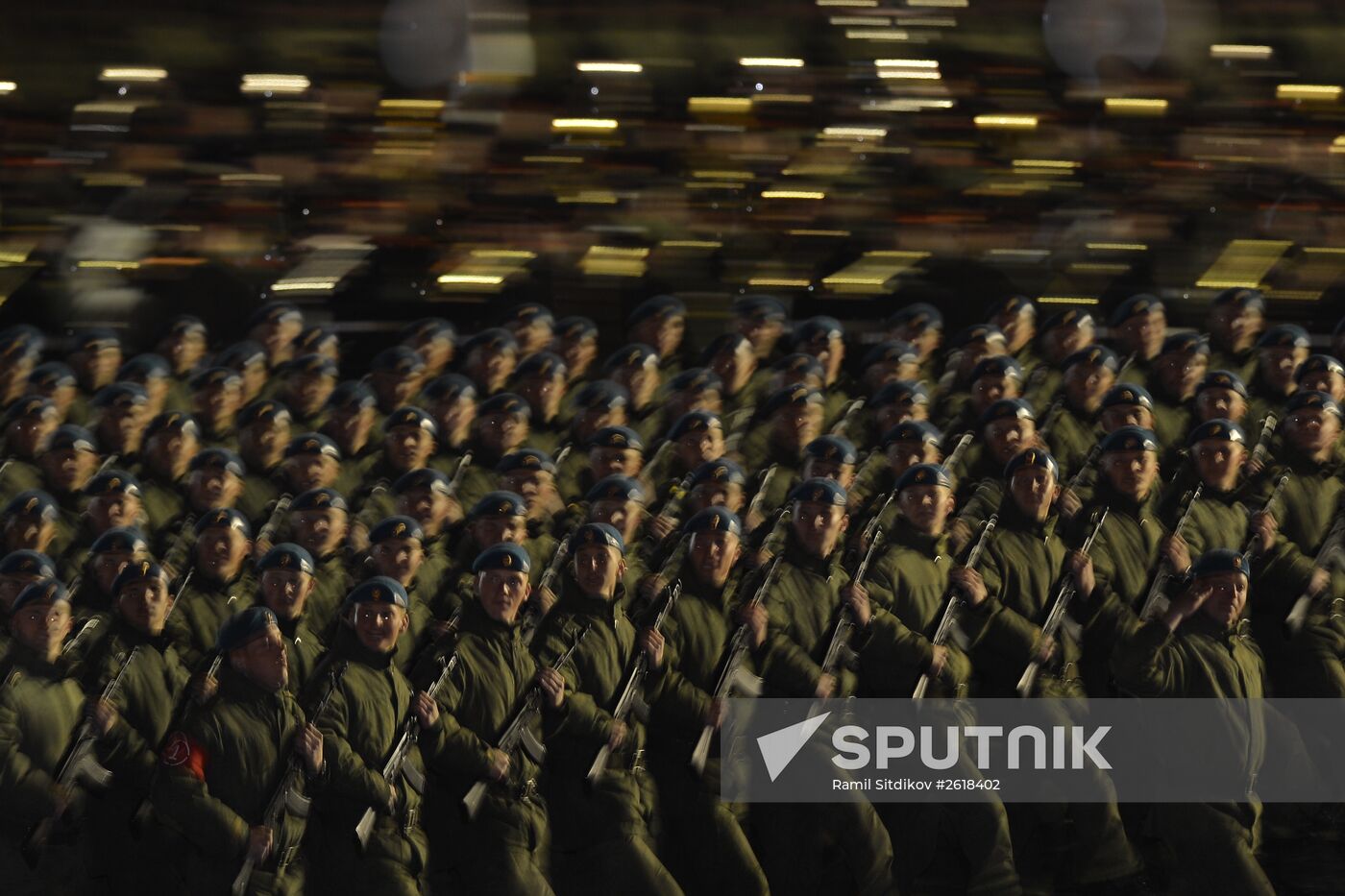 Moscow. Rehearsal for parade marking 70th anniversary of victory in the Great Patriotic War