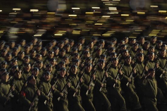 Moscow. Rehearsal for parade marking 70th anniversary of victory in the Great Patriotic War