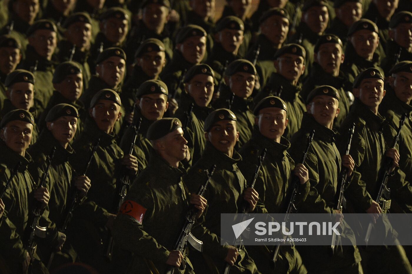 Moscow. Rehearsal for parade marking 70th anniversary of victory in the Great Patriotic War