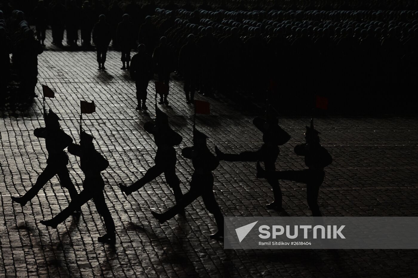 Moscow. Rehearsal for parade marking 70th anniversary of victory in the Great Patriotic War