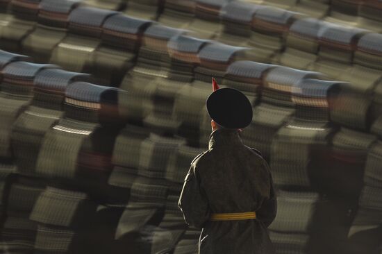 Moscow. Rehearsal for parade marking 70th anniversary of victory in the Great Patriotic War