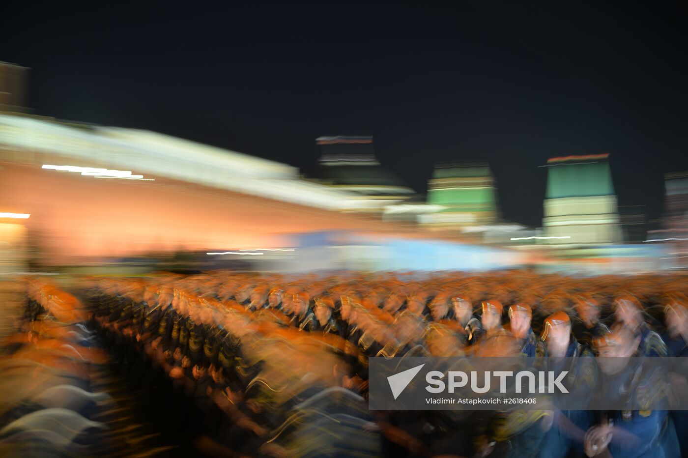 Moscow. Rehearsal for parade marking 70th anniversary of victory in the Great Patriotic War