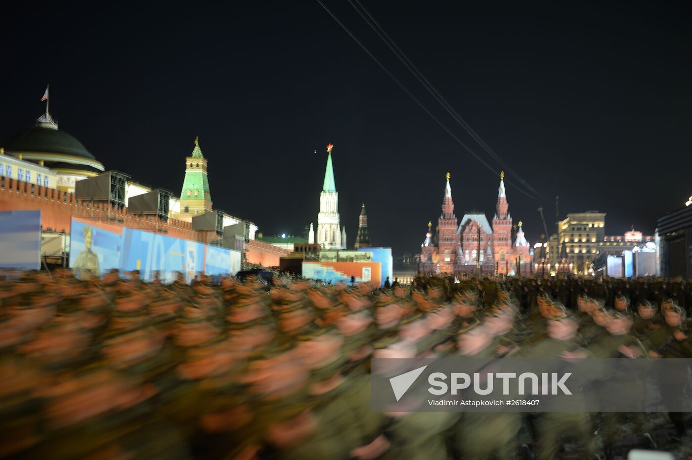 Moscow. Rehearsal for parade marking 70th anniversary of victory in the Great Patriotic War