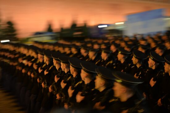 Moscow. Rehearsal for parade marking 70th anniversary of victory in the Great Patriotic War