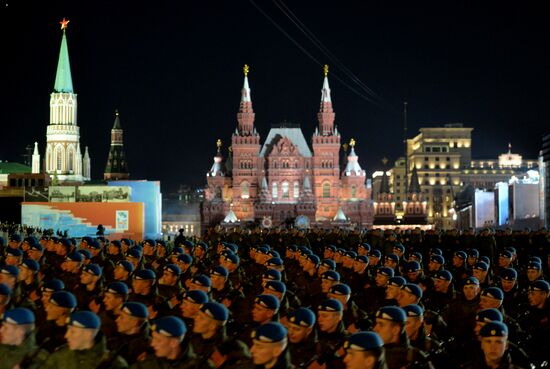 Moscow. Rehearsal for parade marking 70th anniversary of victory in the Great Patriotic War