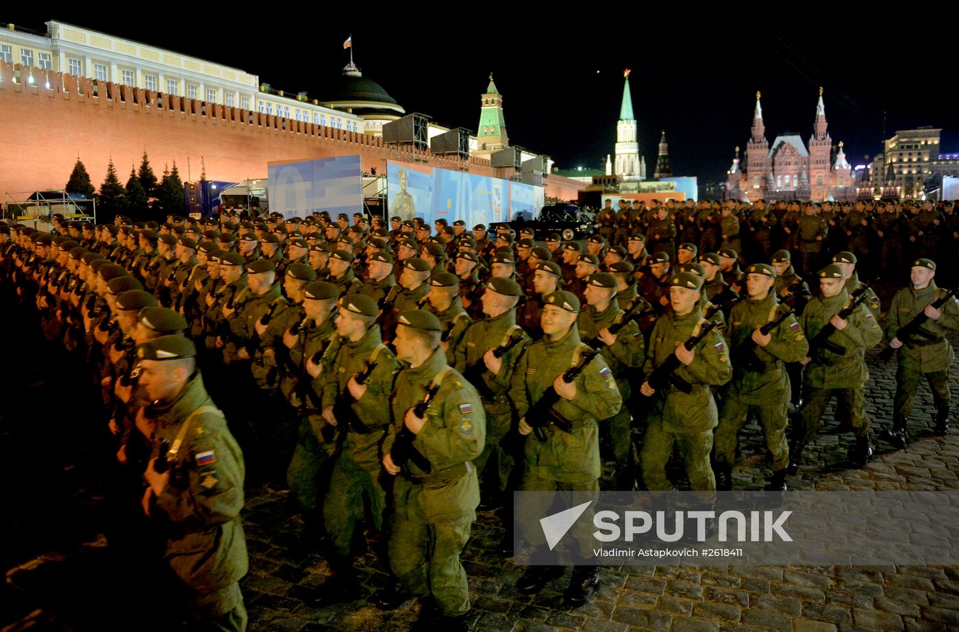 Moscow. Rehearsal for parade marking 70th anniversary of victory in the Great Patriotic War