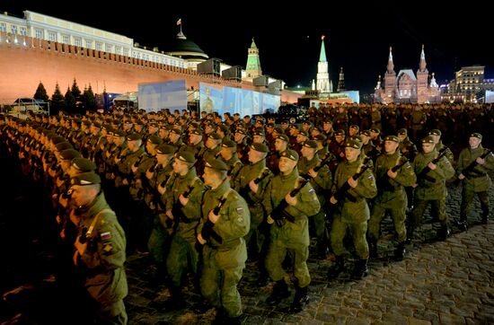 Moscow. Rehearsal for parade marking 70th anniversary of victory in the Great Patriotic War