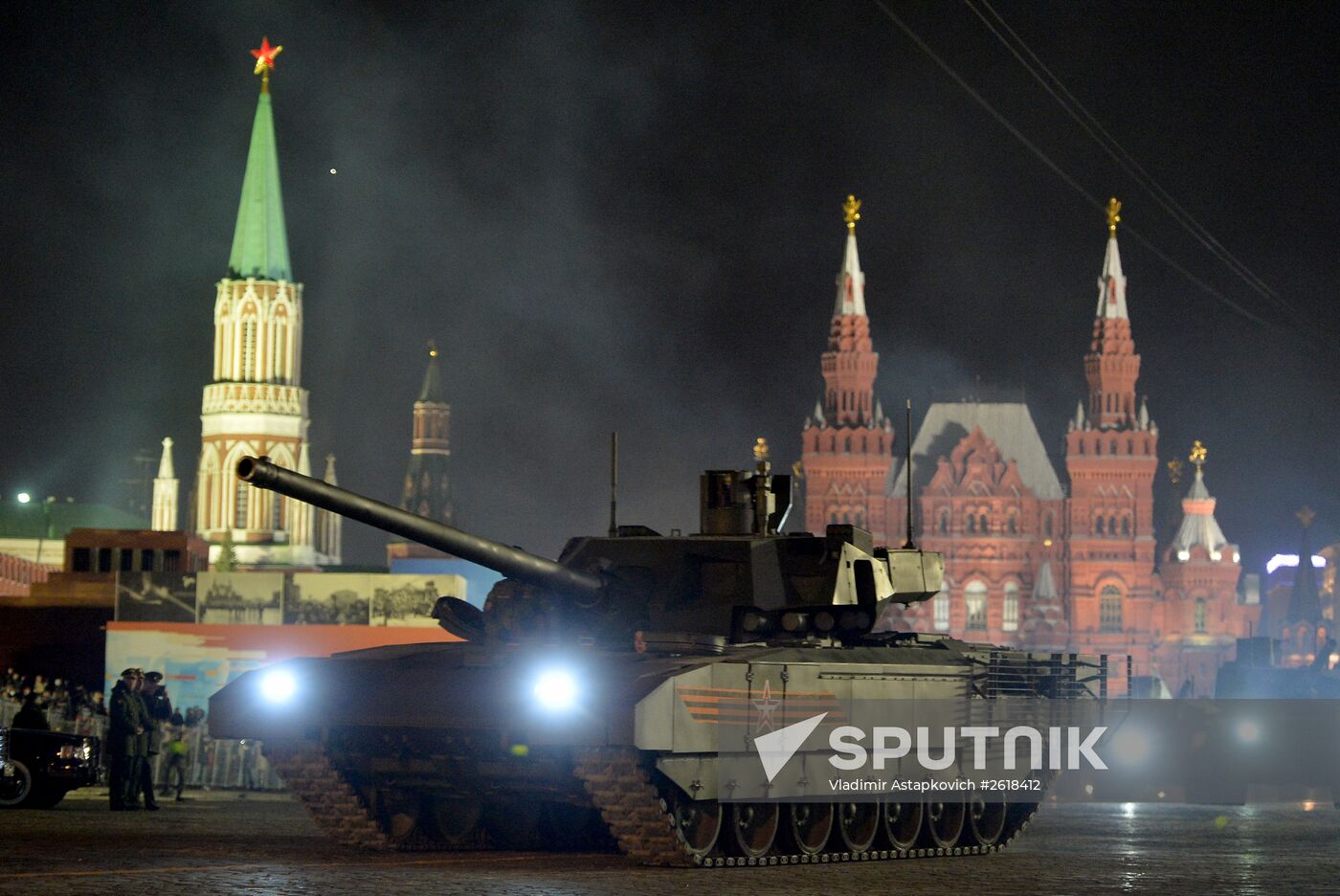 Moscow. Rehearsal for parade marking 70th anniversary of victory in the Great Patriotic War
