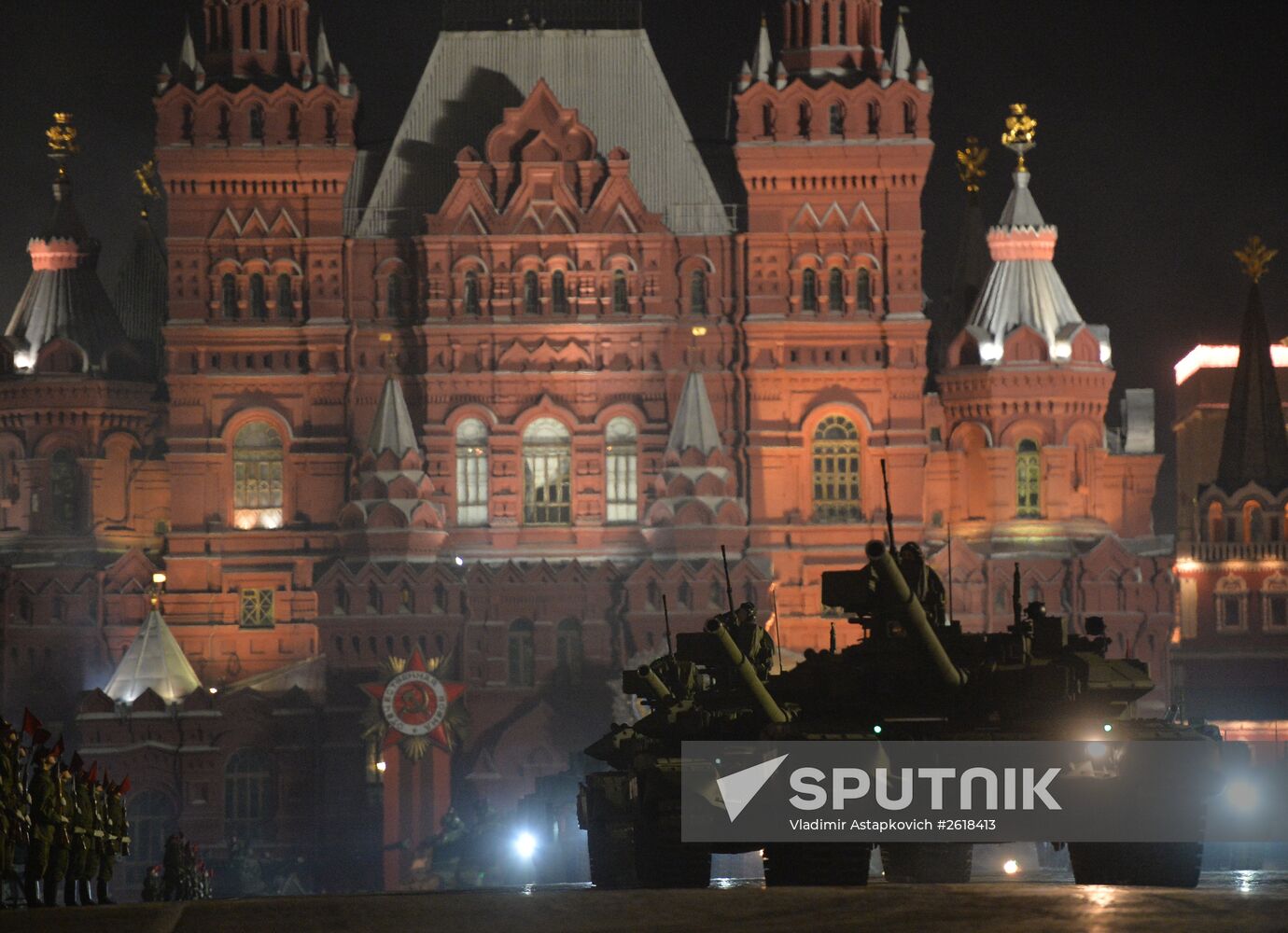 Moscow. Rehearsal for parade marking 70th anniversary of victory in the Great Patriotic War
