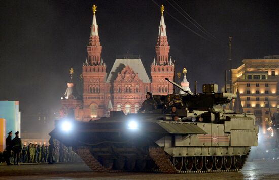 Moscow. Rehearsal for parade marking 70th anniversary of victory in the Great Patriotic War