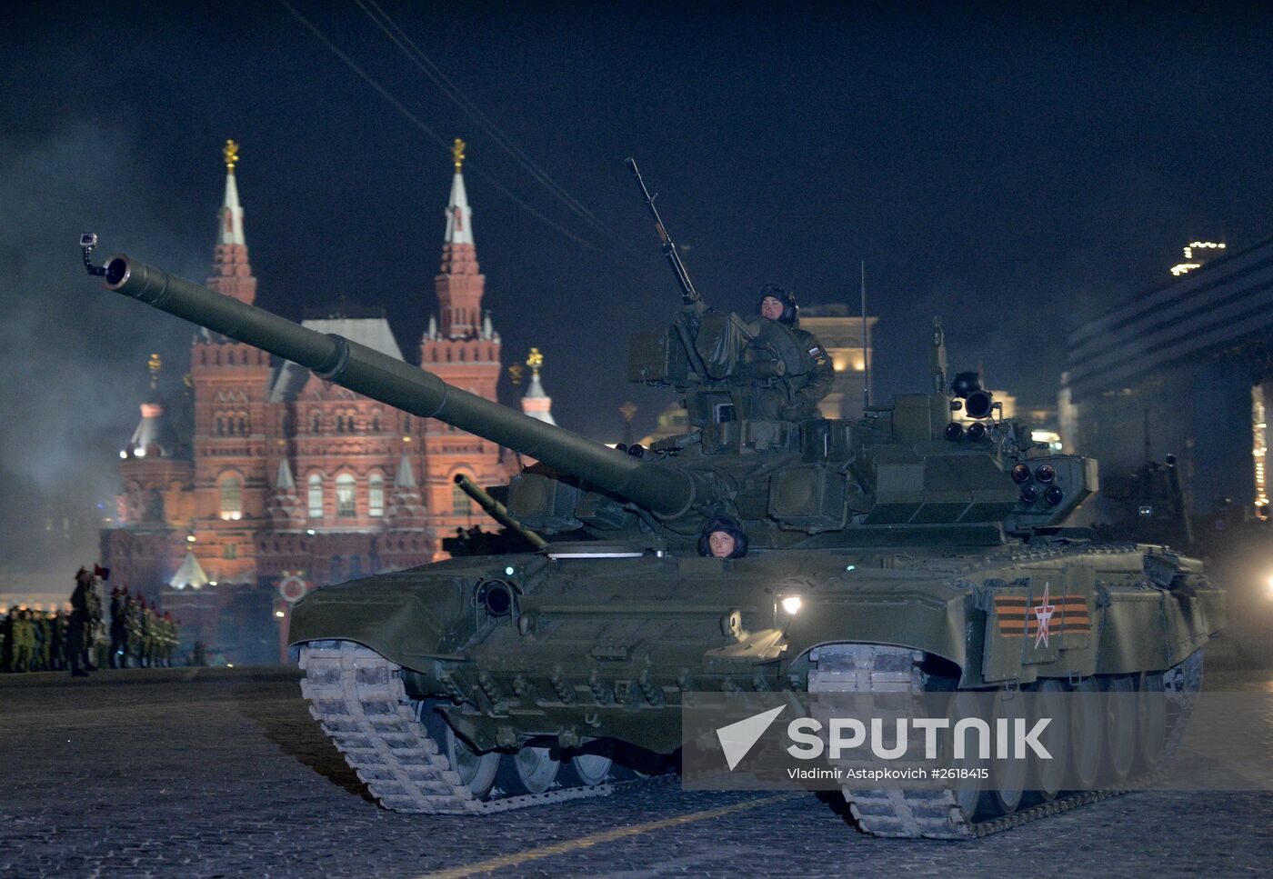 Moscow. Rehearsal for parade marking 70th anniversary of victory in the Great Patriotic War