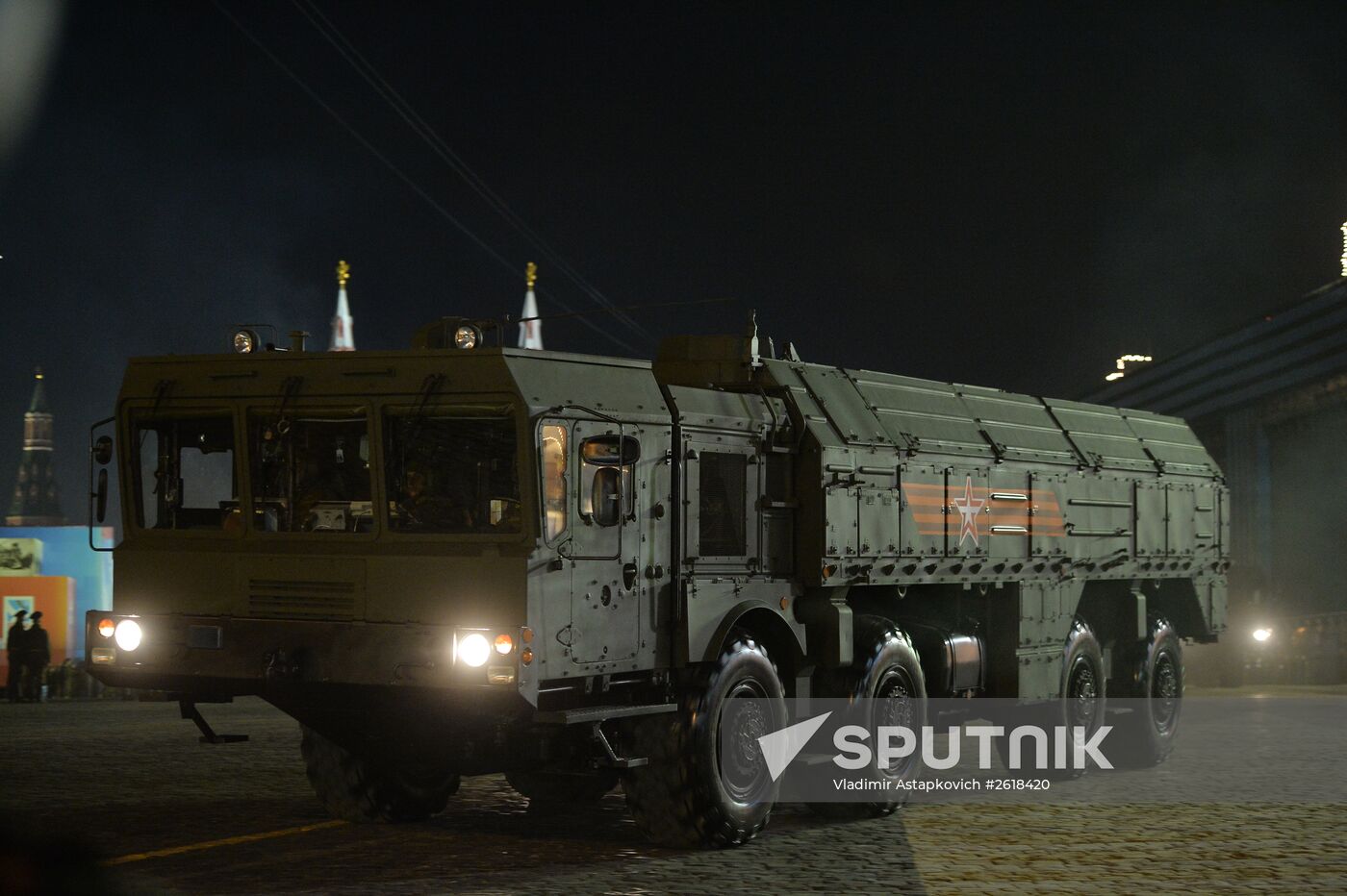 Moscow. Rehearsal for parade marking 70th anniversary of victory in the Great Patriotic War