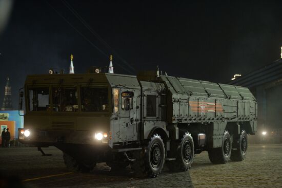 Moscow. Rehearsal for parade marking 70th anniversary of victory in the Great Patriotic War