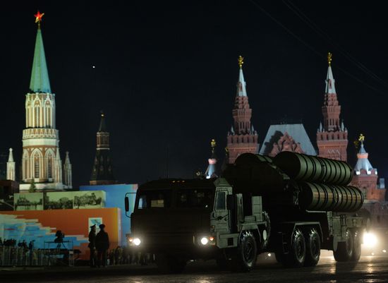 Moscow. Rehearsal for parade marking 70th anniversary of victory in the Great Patriotic War