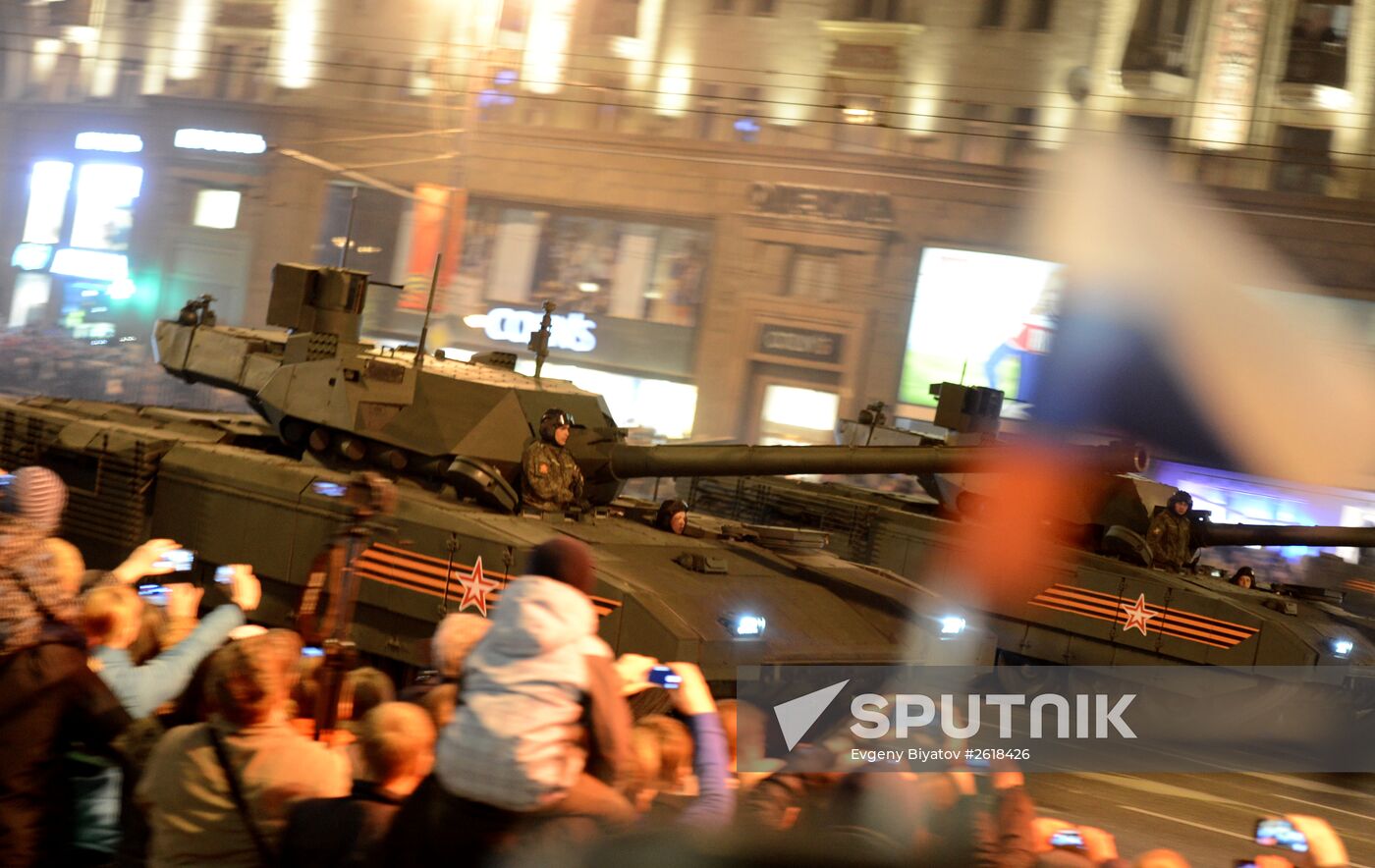 Moscow. Rehearsal for parade marking 70th anniversary of victory in the Great Patriotic War