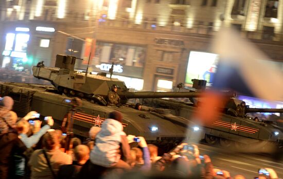Moscow. Rehearsal for parade marking 70th anniversary of victory in the Great Patriotic War
