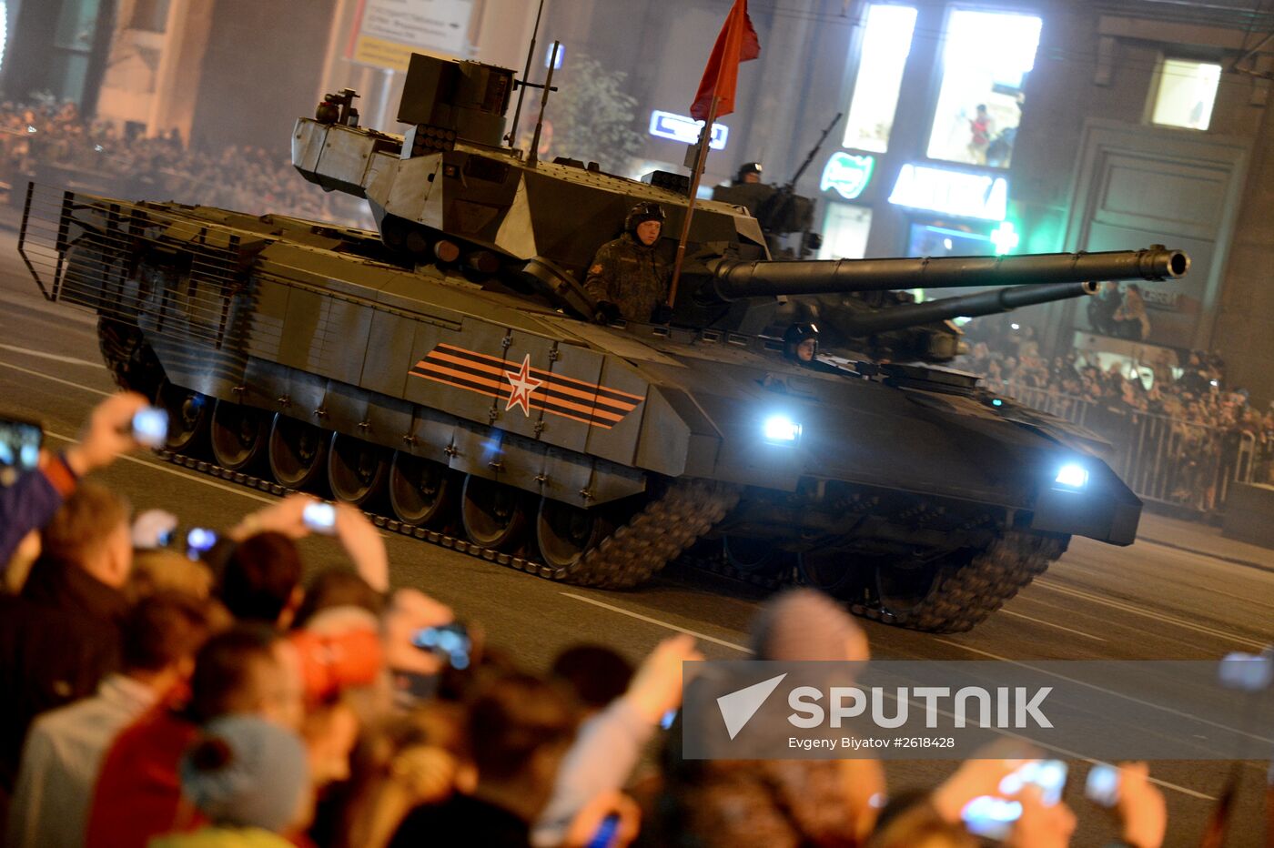 Moscow. Rehearsal for parade marking 70th anniversary of victory in the Great Patriotic War