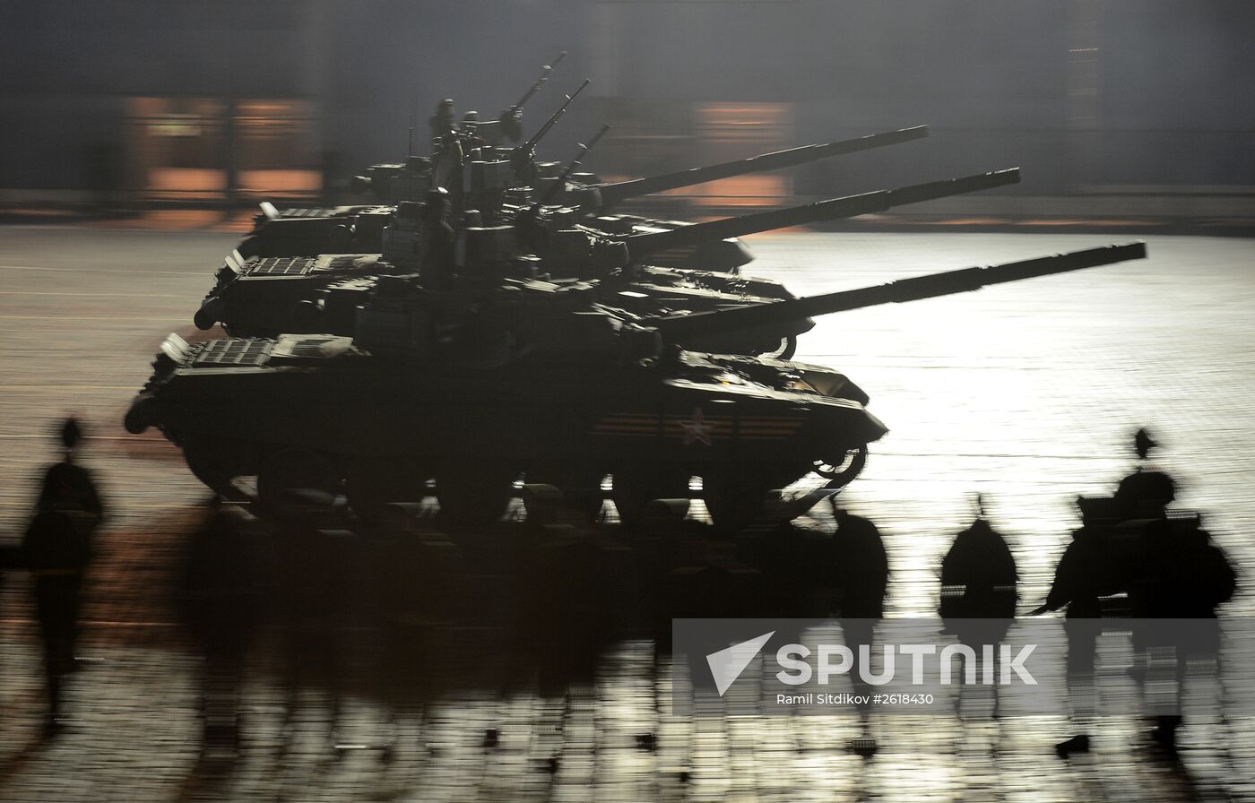 Moscow. Rehearsal for parade marking 70th anniversary of victory in the Great Patriotic War