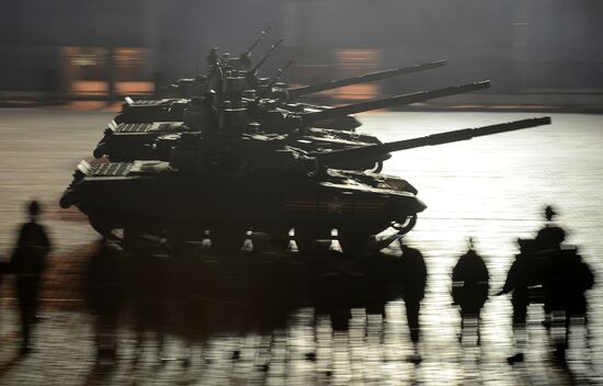 Moscow. Rehearsal for parade marking 70th anniversary of victory in the Great Patriotic War