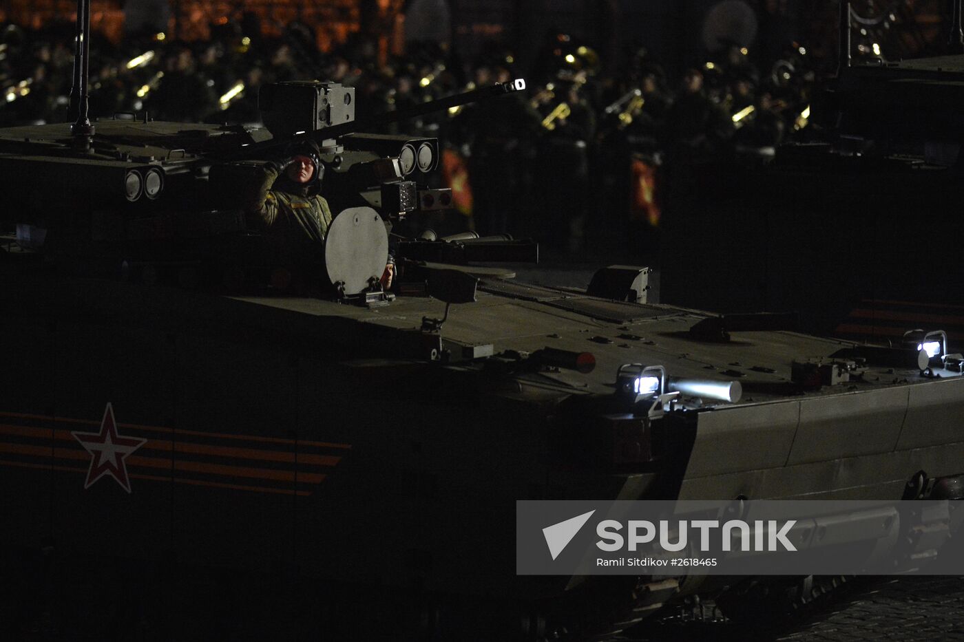 Moscow. Rehearsal for parade marking 70th anniversary of victory in the Great Patriotic War