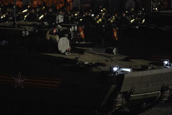 Moscow. Rehearsal for parade marking 70th anniversary of victory in the Great Patriotic War