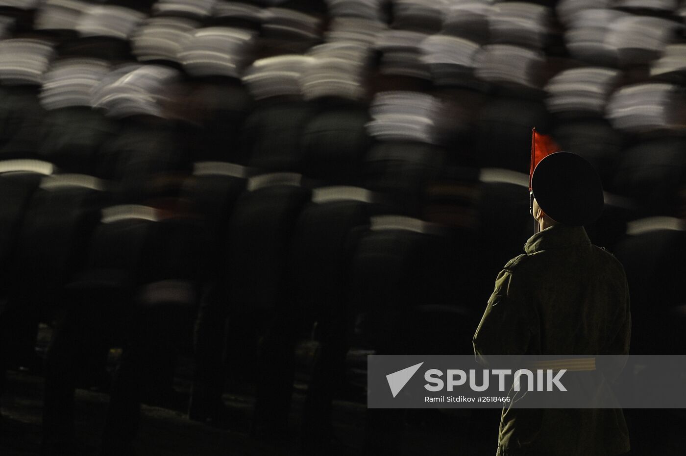 Moscow. Rehearsal for parade marking 70th anniversary of victory in the Great Patriotic War
