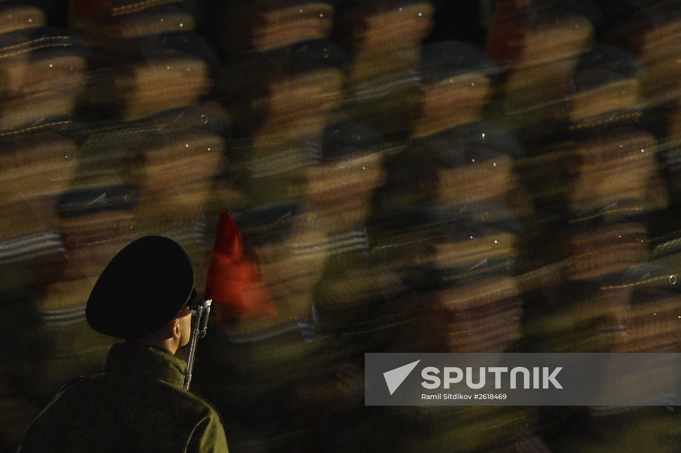 Moscow. Rehearsal for parade marking 70th anniversary of victory in the Great Patriotic War