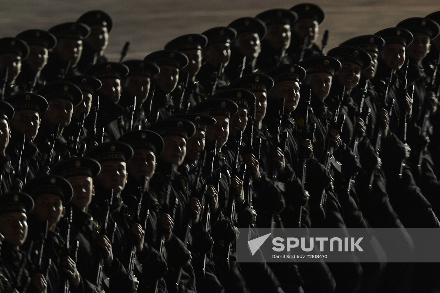 Moscow. Rehearsal for parade marking 70th anniversary of victory in the Great Patriotic War