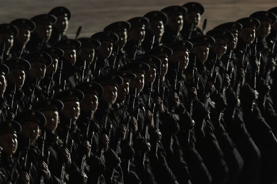 Moscow. Rehearsal for parade marking 70th anniversary of victory in the Great Patriotic War
