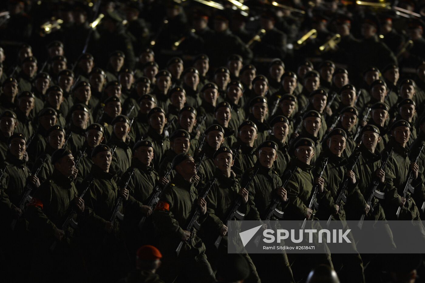 Moscow. Rehearsal for parade marking 70th anniversary of victory in the Great Patriotic War