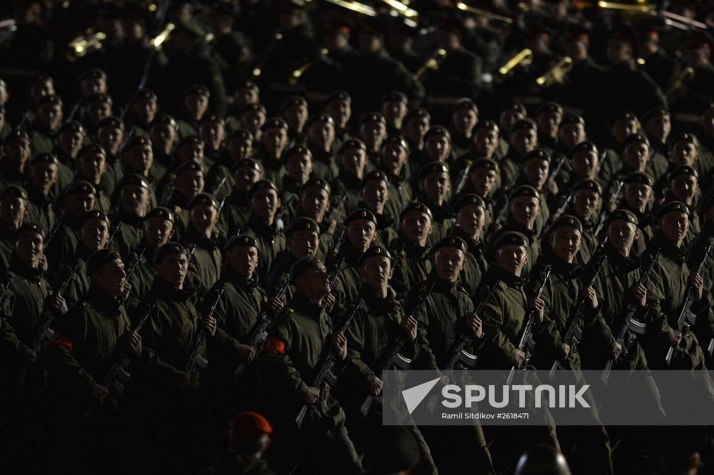 Moscow. Rehearsal for parade marking 70th anniversary of victory in the Great Patriotic War