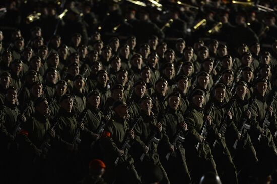 Moscow. Rehearsal for parade marking 70th anniversary of victory in the Great Patriotic War