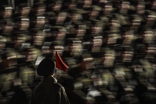 Moscow. Rehearsal for parade marking 70th anniversary of victory in the Great Patriotic War
