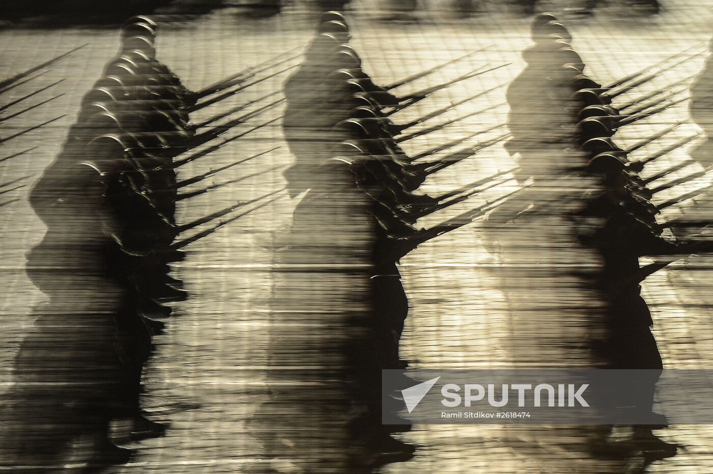 Moscow. Rehearsal for parade marking 70th anniversary of victory in the Great Patriotic War