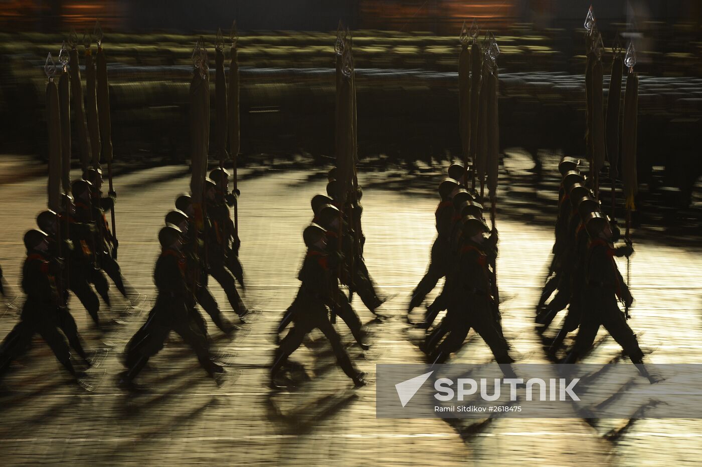 Moscow. Rehearsal for parade marking 70th anniversary of victory in the Great Patriotic War