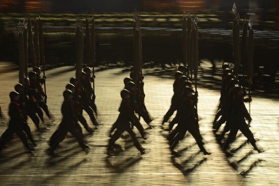 Moscow. Rehearsal for parade marking 70th anniversary of victory in the Great Patriotic War