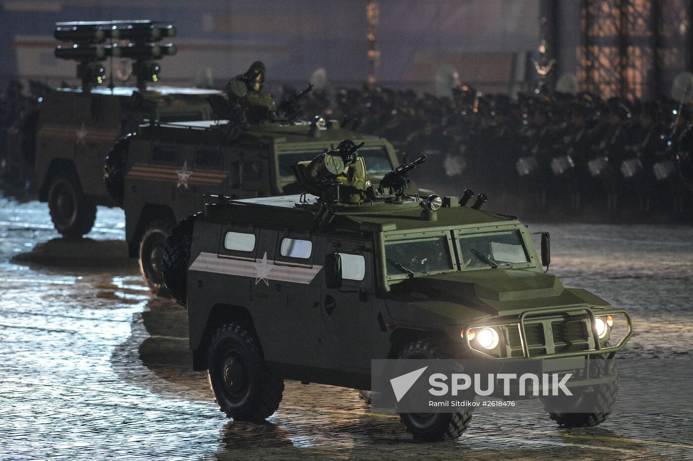 Moscow. Rehearsal for parade marking 70th anniversary of victory in the Great Patriotic War