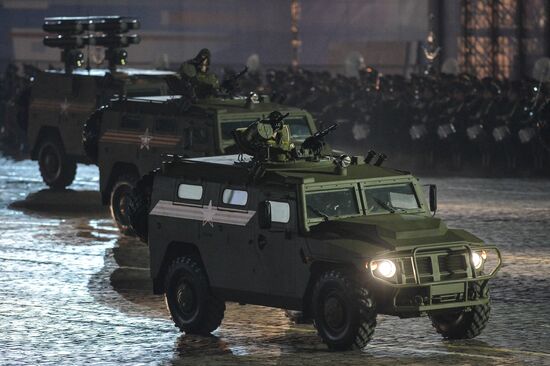 Moscow. Rehearsal for parade marking 70th anniversary of victory in the Great Patriotic War