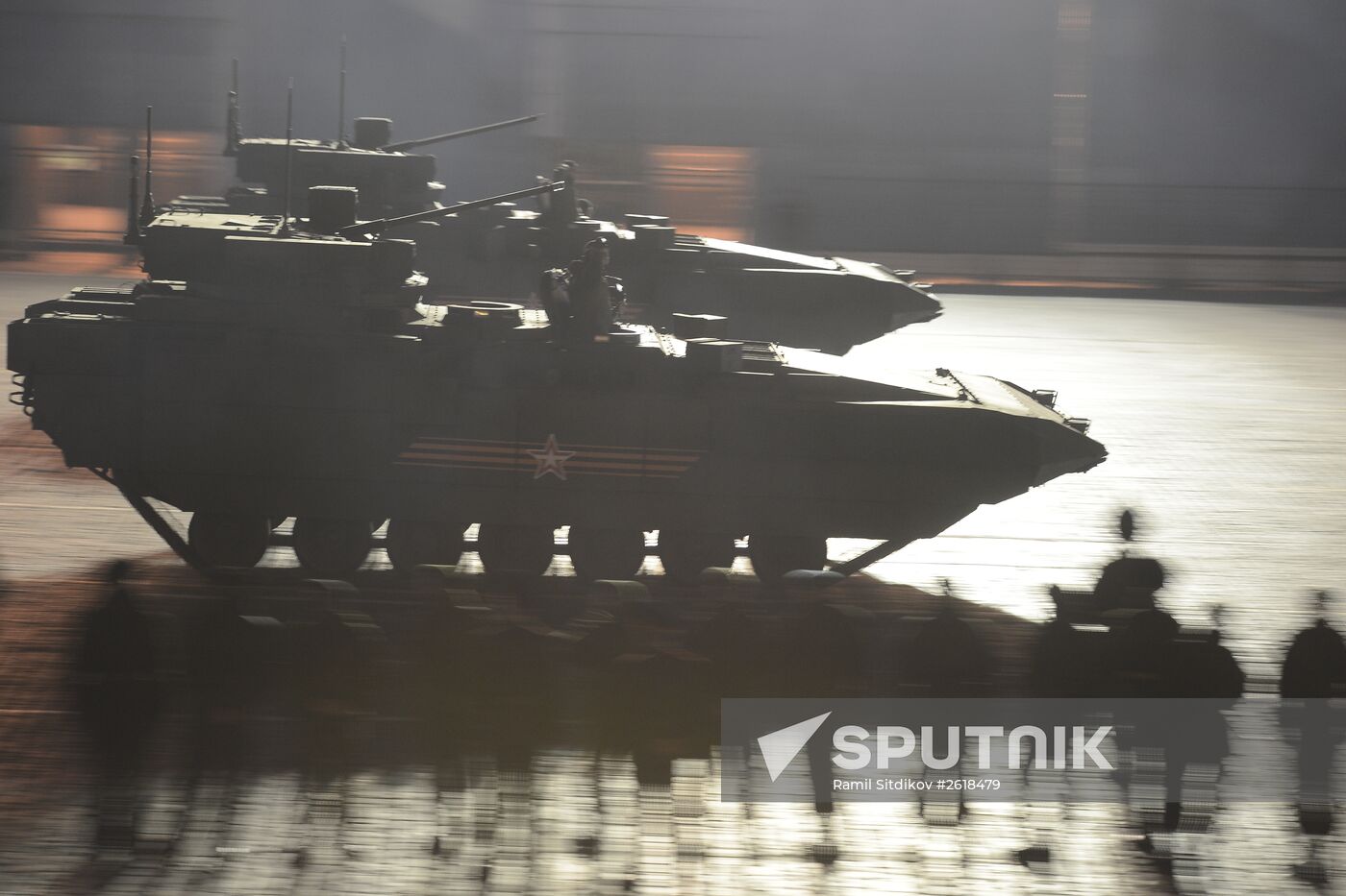 Moscow. Rehearsal for parade marking 70th anniversary of victory in the Great Patriotic War