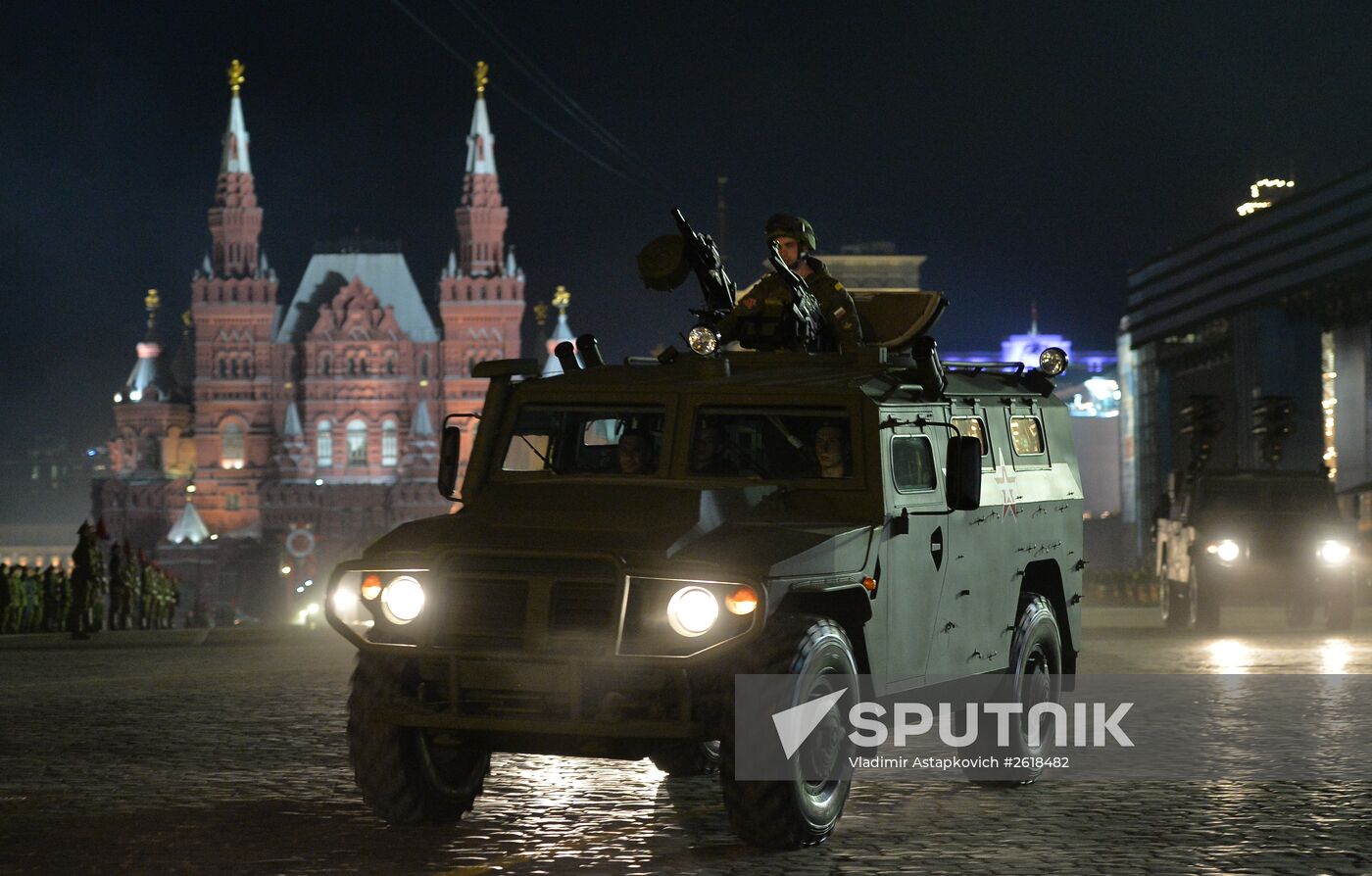 Moscow. Rehearsal for parade marking 70th anniversary of victory in the Great Patriotic War