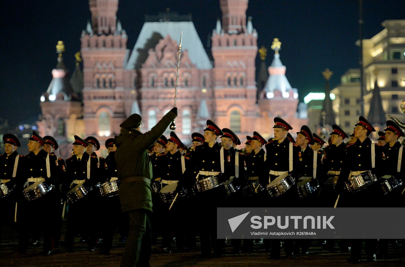 Moscow. Rehearsal for parade marking 70th anniversary of victory in the Great Patriotic War