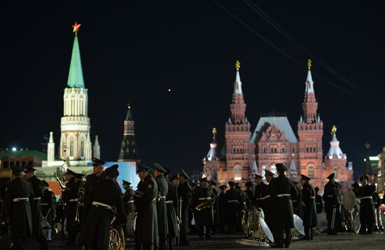 Moscow. Rehearsal for parade marking 70th anniversary of victory in the Great Patriotic War